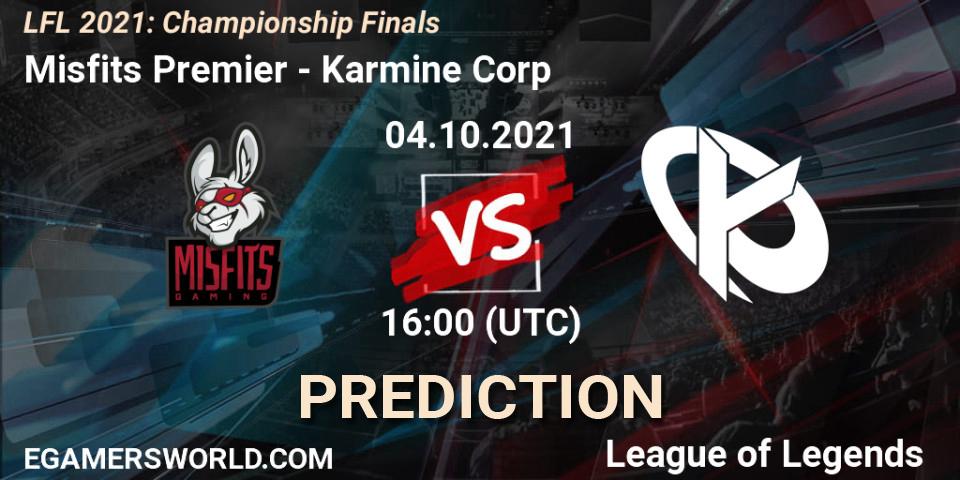 Misfits Premier vs Karmine Corp: Betting TIp, Match Prediction. 04.10.21. LoL, LFL 2021: Championship Finals