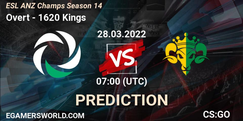 Overt vs 1620 Kings: Betting TIp, Match Prediction. 28.03.22. CS2 (CS:GO), ESL ANZ Champs Season 14