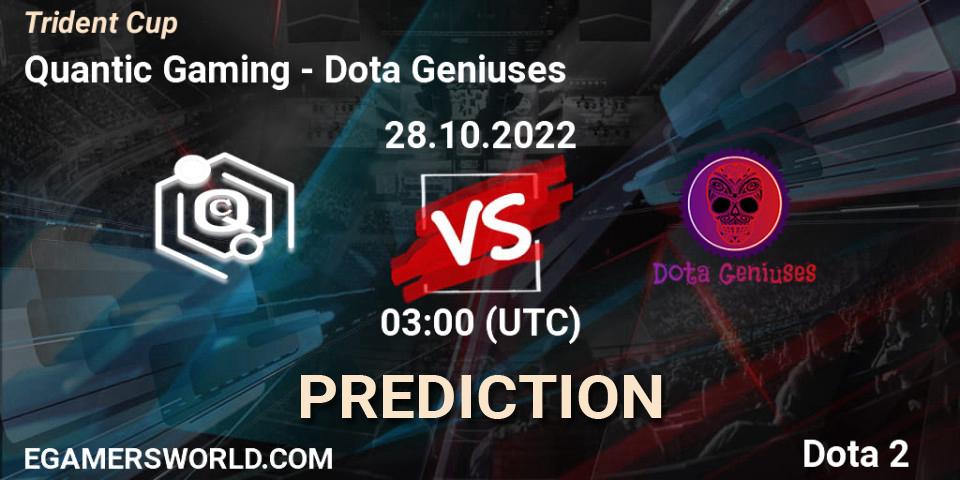 Quantic Gaming vs Dota Geniuses: Betting TIp, Match Prediction. 27.10.22. Dota 2, Trident Cup