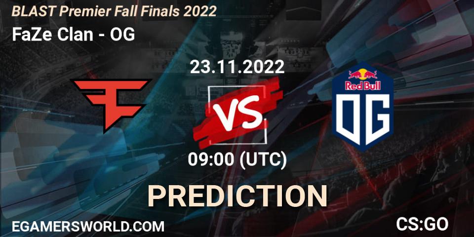 FaZe Clan vs OG: Betting TIp, Match Prediction. 23.11.2022 at 09:00. Counter-Strike (CS2), BLAST Premier Fall Finals 2022