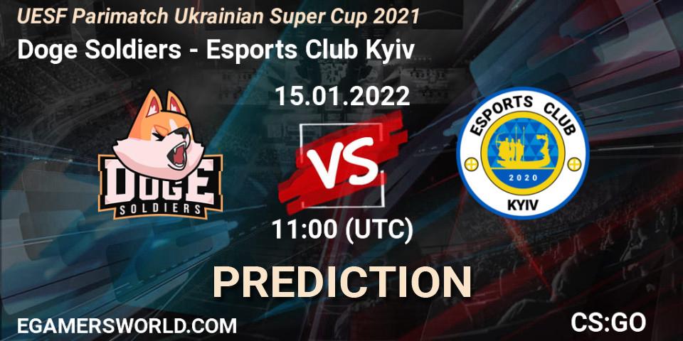 Doge Soldiers vs Esports Club Kyiv: Betting TIp, Match Prediction. 15.01.2022 at 11:10. Counter-Strike (CS2), UESF Ukrainian Super Cup 2021