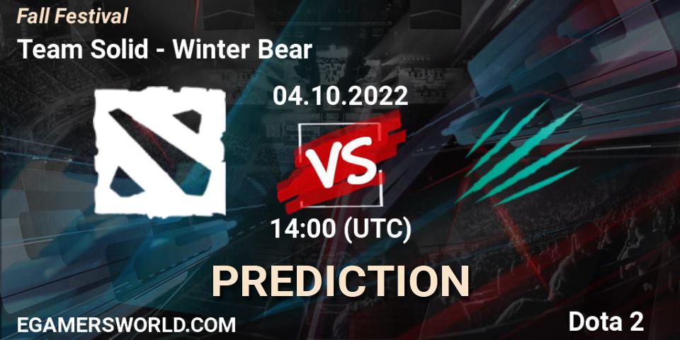 Team Solid vs Winter Bear: Betting TIp, Match Prediction. 04.10.22. Dota 2, Fall Festival