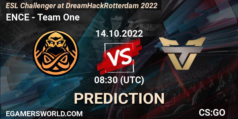 ENCE vs Team One: Betting TIp, Match Prediction. 14.10.2022 at 08:30. Counter-Strike (CS2), ESL Challenger at DreamHack Rotterdam 2022