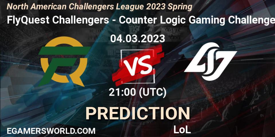 FlyQuest Challengers vs Counter Logic Gaming Challengers: Betting TIp, Match Prediction. 04.03.23. LoL, NACL 2023 Spring - Group Stage