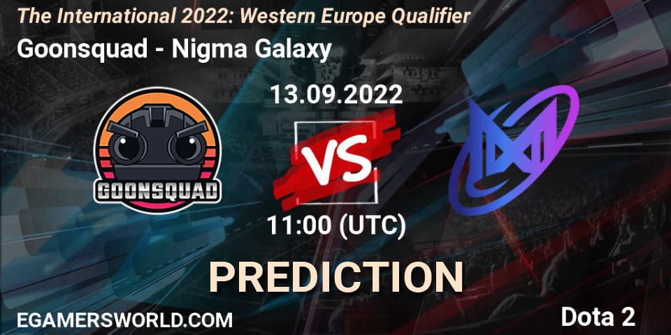 Goonsquad vs Nigma Galaxy: Betting TIp, Match Prediction. 13.09.2022 at 10:10. Dota 2, The International 2022: Western Europe Qualifier