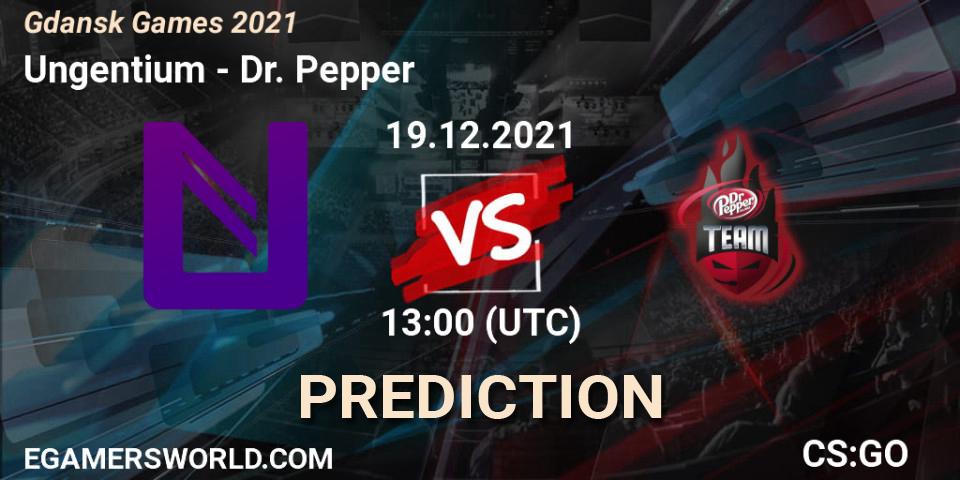 Ungentium vs Dr. Pepper: Betting TIp, Match Prediction. 19.12.2021 at 13:35. Counter-Strike (CS2), Gdańsk Games 2021