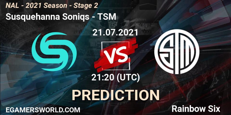 Susquehanna Soniqs vs TSM: Betting TIp, Match Prediction. 21.07.21. Rainbow Six, NAL - 2021 Season - Stage 2