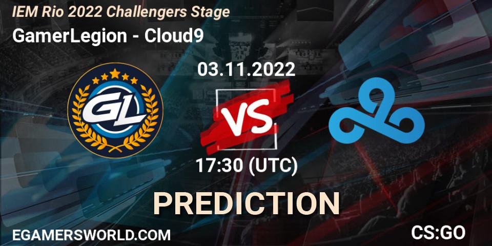 GamerLegion vs Cloud9: Betting TIp, Match Prediction. 03.11.2022 at 18:15. Counter-Strike (CS2), IEM Rio 2022 Challengers Stage