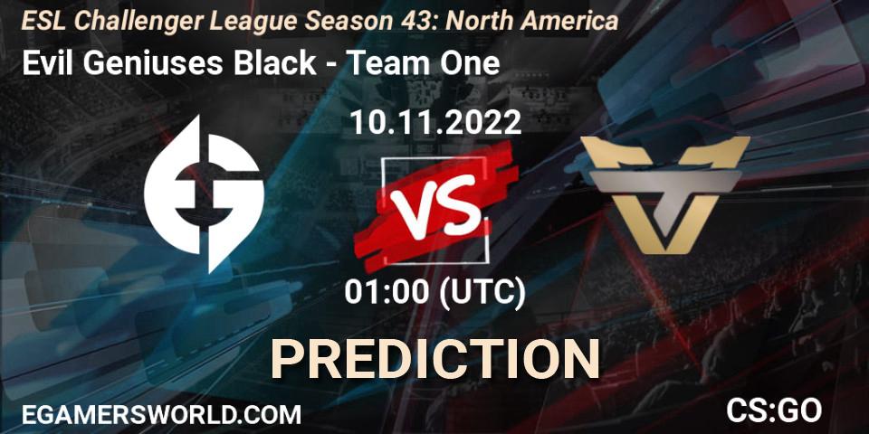 Evil Geniuses Black vs Team One: Betting TIp, Match Prediction. 07.12.22. CS2 (CS:GO), ESL Challenger League Season 43: North America