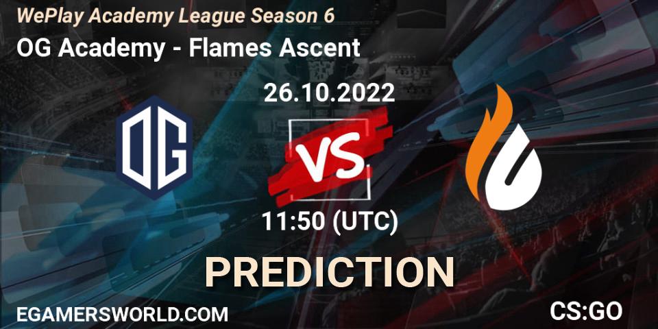 OG Academy vs Flames Ascent: Betting TIp, Match Prediction. 26.10.22. CS2 (CS:GO), WePlay Academy League Season 6