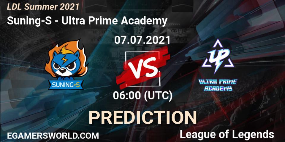 Suning-S vs Ultra Prime Academy: Betting TIp, Match Prediction. 07.07.2021 at 06:00. LoL, LDL Summer 2021