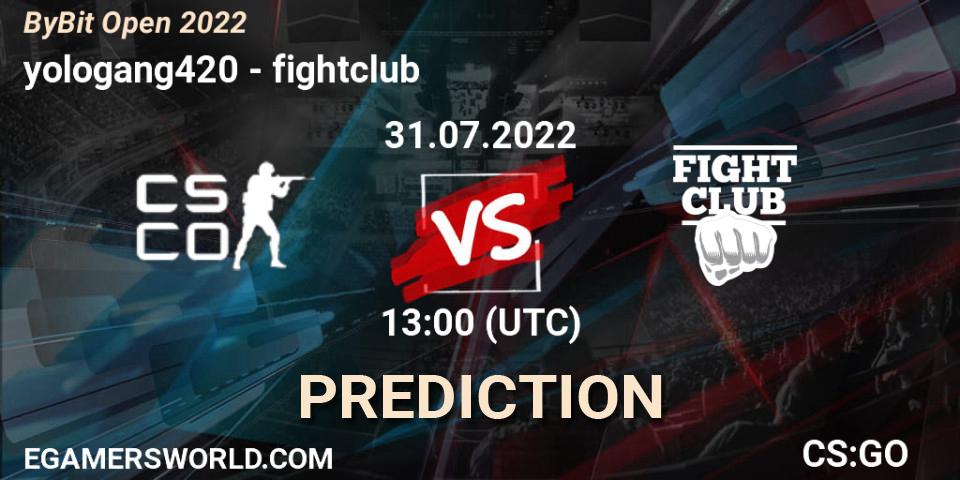 yologang420 vs fightclub: Betting TIp, Match Prediction. 31.07.22. CS2 (CS:GO), Esportal Bybit Open 2022