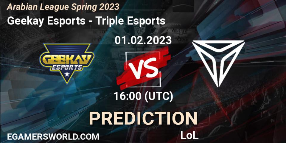 Geekay Esports vs Triple Esports: Betting TIp, Match Prediction. 01.02.23. LoL, Arabian League Spring 2023