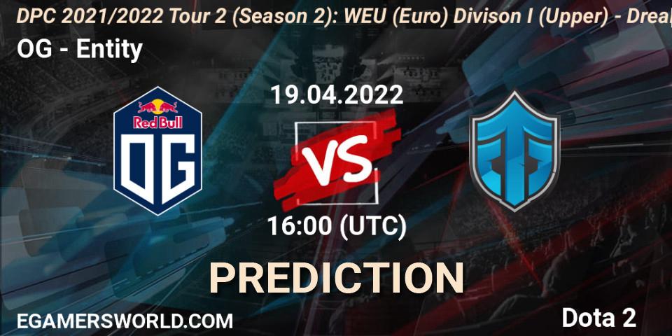 OG vs Entity: Betting TIp, Match Prediction. 19.04.22. Dota 2, DPC 2021/2022 Tour 2 (Season 2): WEU (Euro) Divison I (Upper) - DreamLeague Season 17