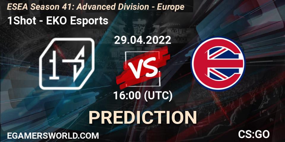 1Shot vs EKO Esports: Betting TIp, Match Prediction. 29.04.22. CS2 (CS:GO), ESEA Season 41: Advanced Division - Europe