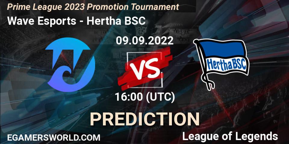 Wave Esports vs Hertha BSC: Betting TIp, Match Prediction. 13.09.2022 at 16:00. LoL, Prime League 2023 Promotion Tournament