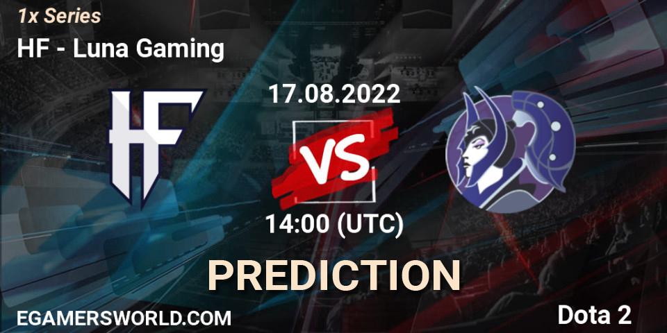 HF vs Luna Gaming: Betting TIp, Match Prediction. 17.08.2022 at 14:16. Dota 2, 1x Series