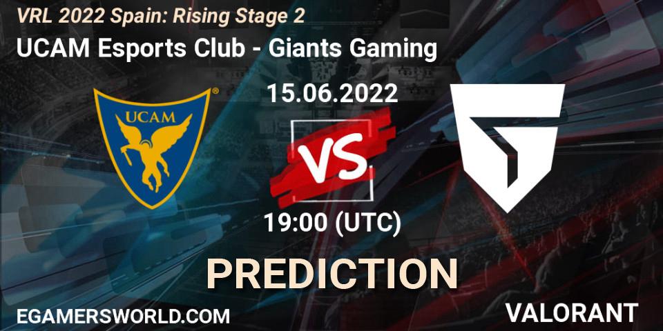 UCAM Esports Club vs Giants Gaming: Betting TIp, Match Prediction. 15.06.2022 at 19:15. VALORANT, VRL 2022 Spain: Rising Stage 2