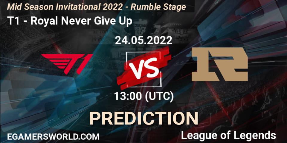 T1 vs Royal Never Give Up: Betting TIp, Match Prediction. 24.05.22. LoL, Mid Season Invitational 2022 - Rumble Stage