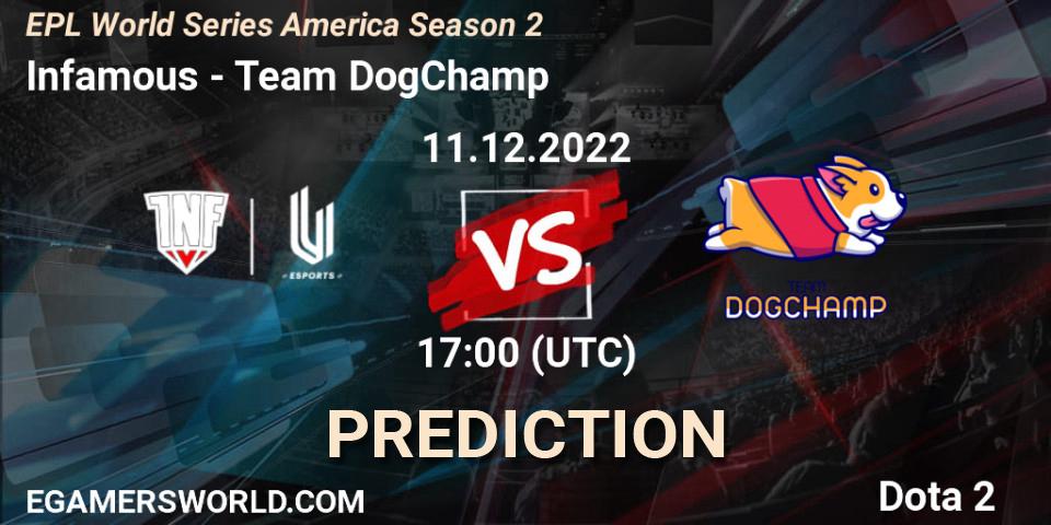 Infamous vs Team DogChamp: Betting TIp, Match Prediction. 11.12.22. Dota 2, EPL World Series America Season 2