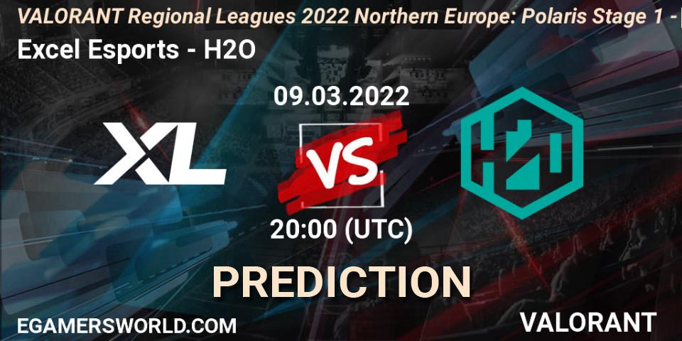 Excel Esports vs H2O: Betting TIp, Match Prediction. 09.03.2022 at 20:00. VALORANT, VALORANT Regional Leagues 2022 Northern Europe: Polaris Stage 1 - Regular Season