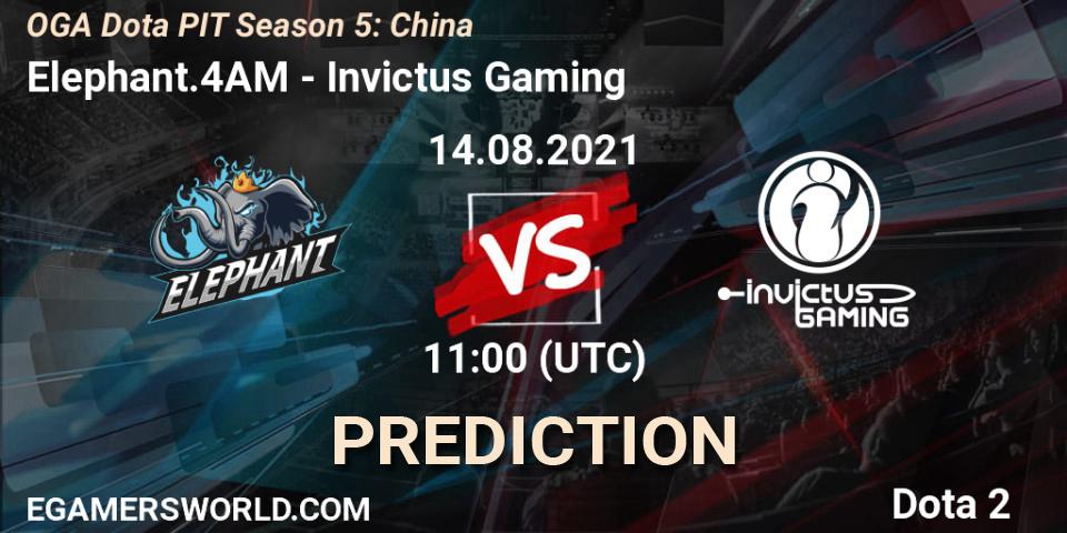 Elephant.4AM vs Invictus Gaming: Betting TIp, Match Prediction. 14.08.2021 at 10:08. Dota 2, OGA Dota PIT Season 5: China