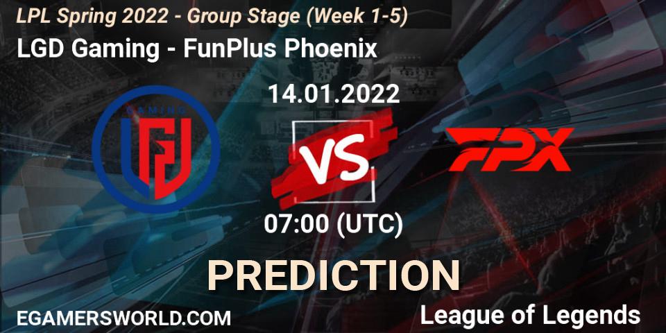 LGD Gaming vs FunPlus Phoenix: Betting TIp, Match Prediction. 14.01.22. LoL, LPL Spring 2022 - Group Stage (Week 1-5)