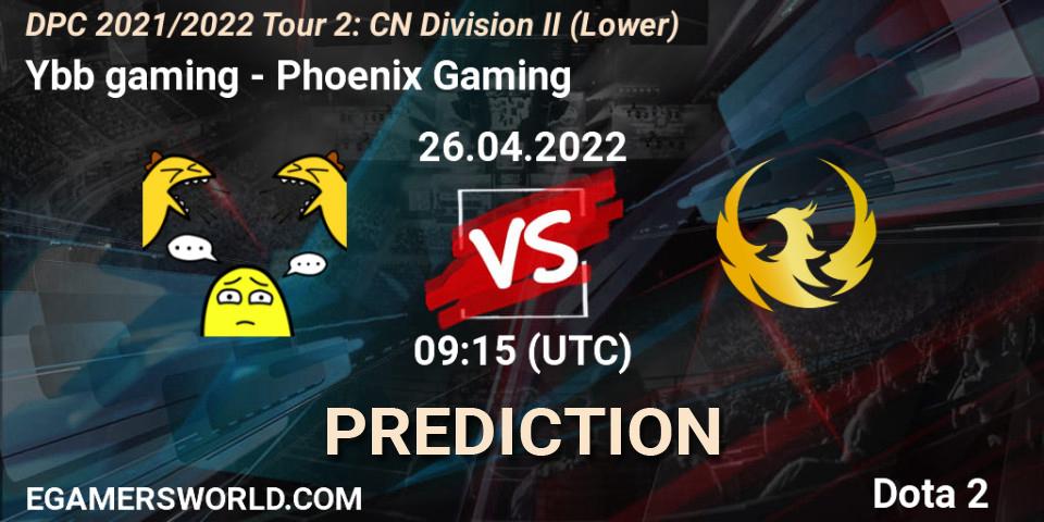Ybb gaming vs Phoenix Gaming: Betting TIp, Match Prediction. 26.04.22. Dota 2, DPC 2021/2022 Tour 2: CN Division II (Lower)