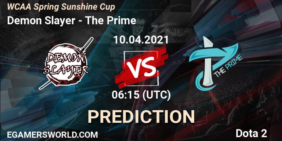 Demon Slayer vs The Prime: Betting TIp, Match Prediction. 10.04.2021 at 06:53. Dota 2, WCAA Spring Sunshine Cup