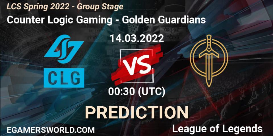 Counter Logic Gaming vs Golden Guardians: Betting TIp, Match Prediction. 13.03.22. LoL, LCS Spring 2022 - Group Stage