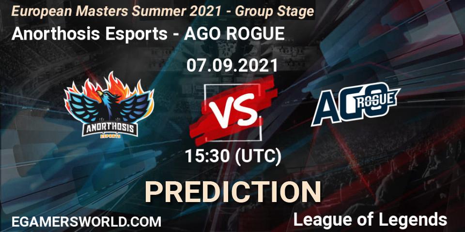 Anorthosis Esports vs AGO ROGUE: Betting TIp, Match Prediction. 07.09.2021 at 15:30. LoL, European Masters Summer 2021 - Group Stage