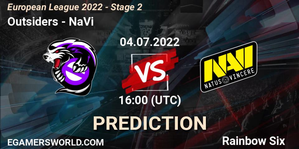 Outsiders vs NaVi: Betting TIp, Match Prediction. 04.07.2022 at 16:00. Rainbow Six, European League 2022 - Stage 2