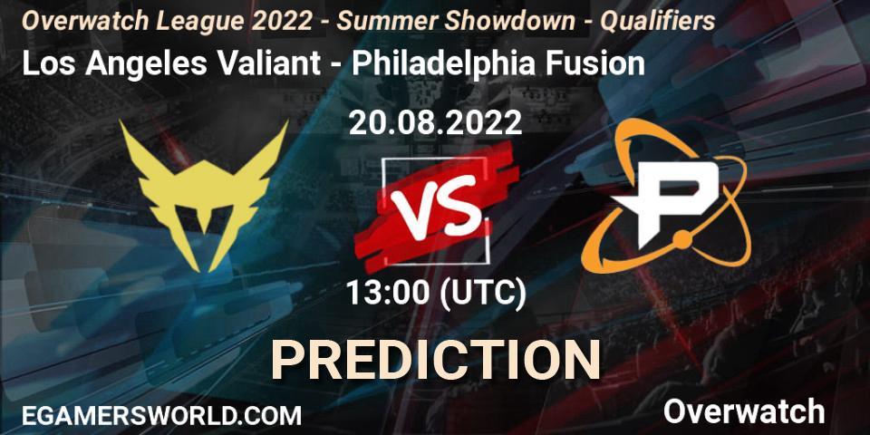 Los Angeles Valiant vs Philadelphia Fusion: Betting TIp, Match Prediction. 20.08.22. Overwatch, Overwatch League 2022 - Summer Showdown - Qualifiers