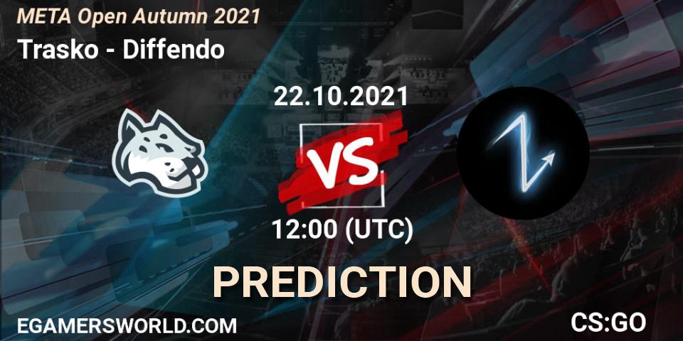 Trasko vs Diffendo: Betting TIp, Match Prediction. 22.10.2021 at 12:00. Counter-Strike (CS2), META Open Autumn 2021
