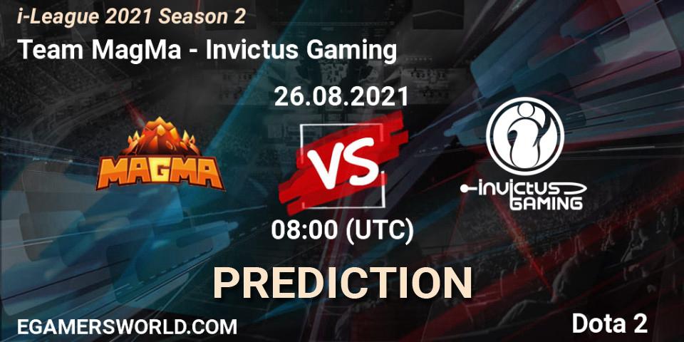Team MagMa vs Invictus Gaming: Betting TIp, Match Prediction. 26.08.2021 at 08:01. Dota 2, i-League 2021 Season 2