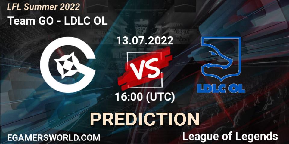 Team GO vs LDLC OL: Betting TIp, Match Prediction. 13.07.2022 at 16:00. LoL, LFL Summer 2022
