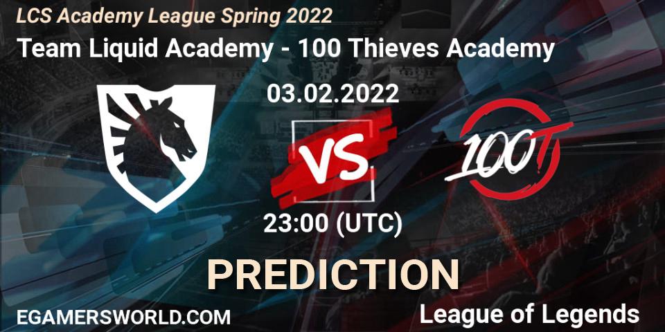 Team Liquid Academy vs 100 Thieves Academy: Betting TIp, Match Prediction. 03.02.22. LoL, LCS Academy League Spring 2022
