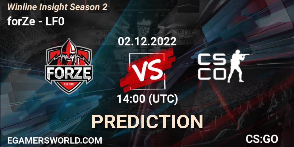 forZe vs LF0: Betting TIp, Match Prediction. 04.12.22. CS2 (CS:GO), Winline Insight Season 2