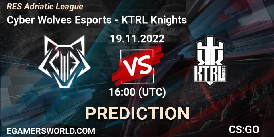Cyber Wolves Esports vs KTRL Knights: Betting TIp, Match Prediction. 22.11.2022 at 17:00. Counter-Strike (CS2), RES Adriatic League