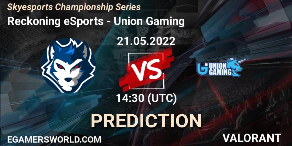 Reckoning eSports vs Union Gaming: Betting TIp, Match Prediction. 21.05.2022 at 15:30. VALORANT, Skyesports Championship Series