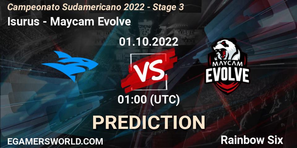 Isurus vs Maycam Evolve: Betting TIp, Match Prediction. 01.10.2022 at 01:00. Rainbow Six, Campeonato Sudamericano 2022 - Stage 3