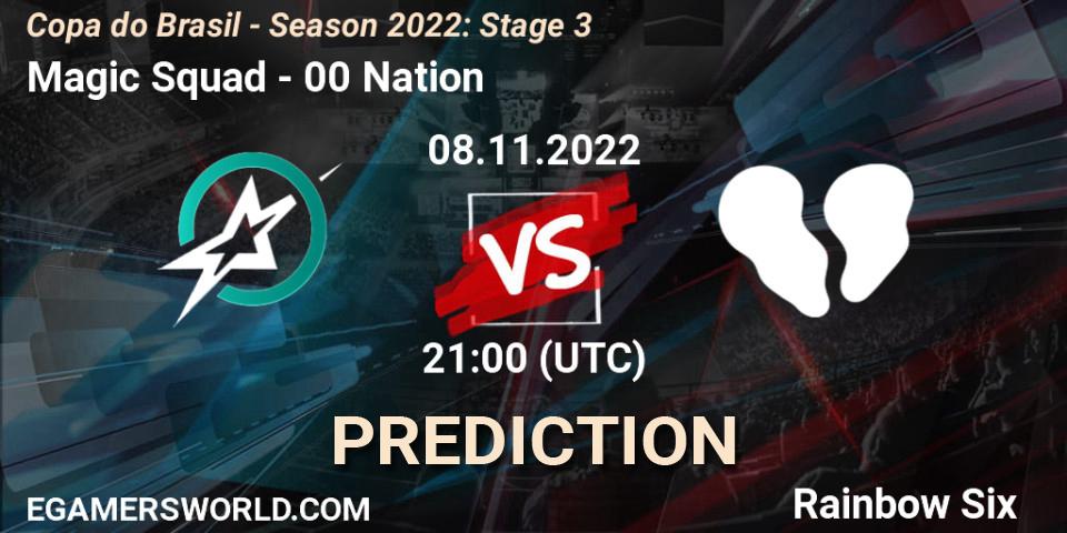Magic Squad vs 00 Nation: Betting TIp, Match Prediction. 08.11.2022 at 21:00. Rainbow Six, Copa do Brasil - Season 2022: Stage 3