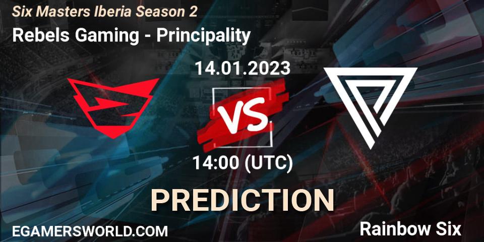 Rebels Gaming vs Principality: Betting TIp, Match Prediction. 14.01.2023 at 14:00. Rainbow Six, Six Masters Iberia Season 2