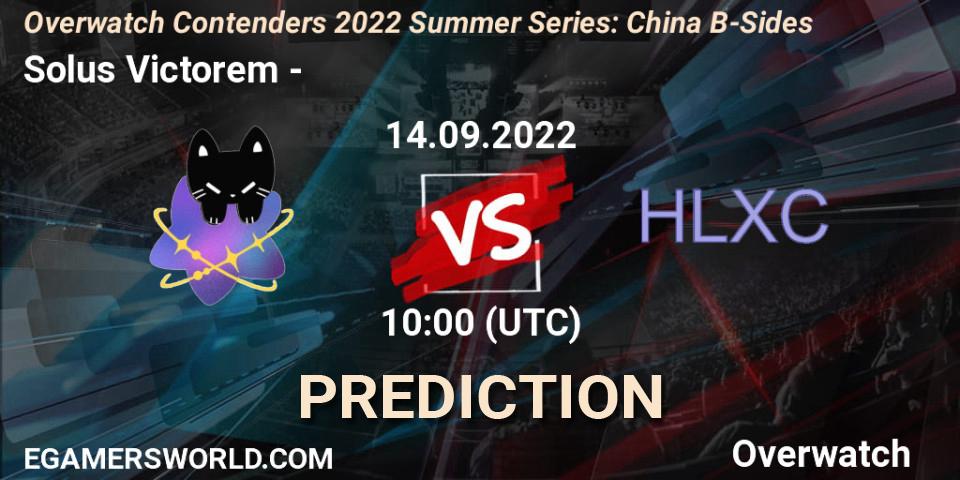 Solus Victorem vs 荷兰小车: Betting TIp, Match Prediction. 14.09.2022 at 10:00. Overwatch, Overwatch Contenders 2022 Summer Series: China B-Sides