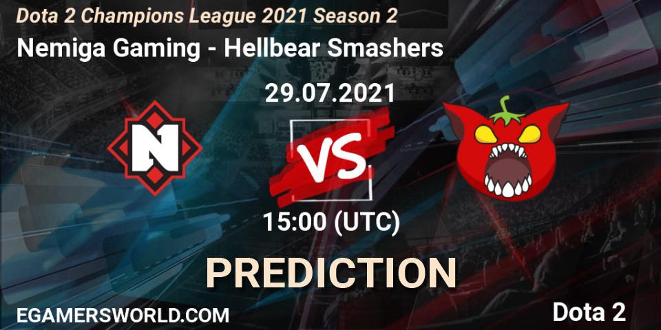 Nemiga Gaming vs Hellbear Smashers: Betting TIp, Match Prediction. 29.07.2021 at 15:01. Dota 2, Dota 2 Champions League 2021 Season 2