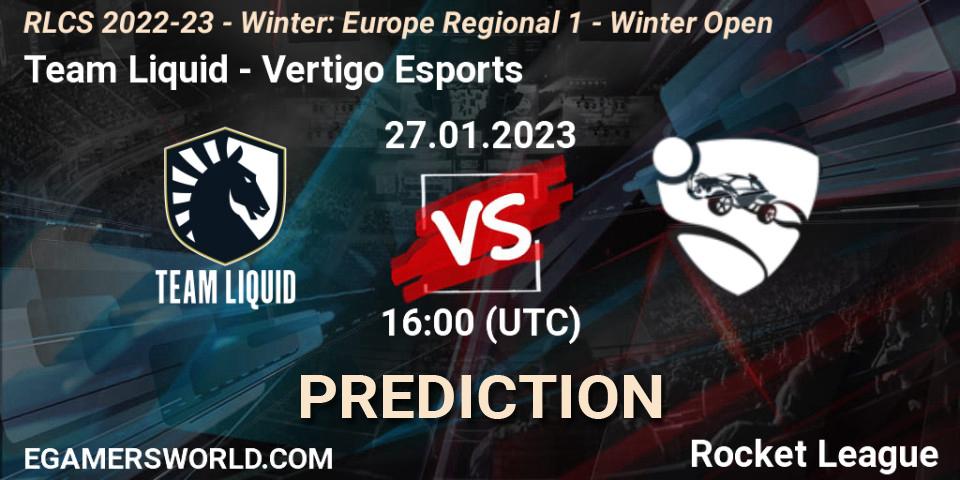 Team Liquid vs Vertigo Esports: Betting TIp, Match Prediction. 27.01.2023 at 16:00. Rocket League, RLCS 2022-23 - Winter: Europe Regional 1 - Winter Open