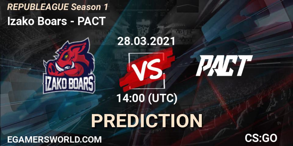Izako Boars vs PACT: Betting TIp, Match Prediction. 28.03.21. CS2 (CS:GO), REPUBLEAGUE Season 1