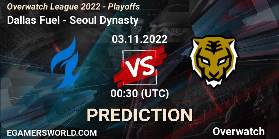 Dallas Fuel vs Seoul Dynasty: Betting TIp, Match Prediction. 03.11.22. Overwatch, Overwatch League 2022 - Playoffs