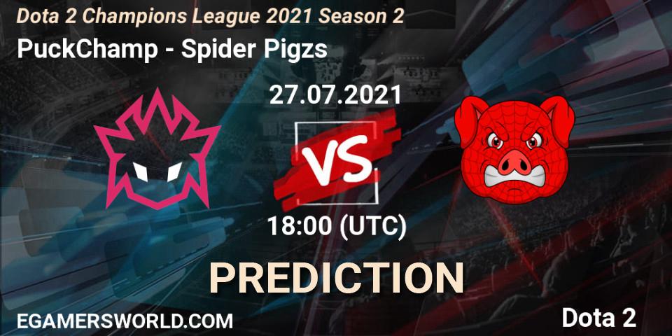 PuckChamp vs Spider Pigzs: Betting TIp, Match Prediction. 27.07.2021 at 18:00. Dota 2, Dota 2 Champions League 2021 Season 2