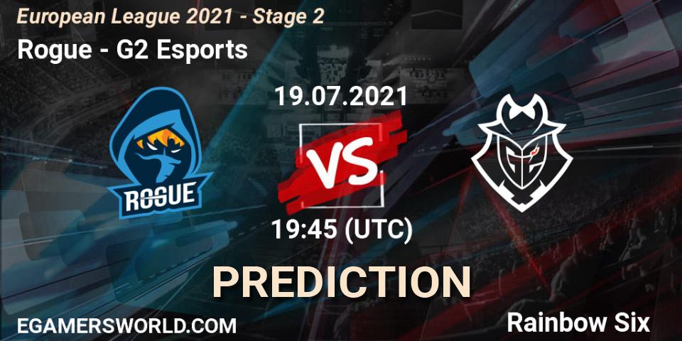 Rogue vs G2 Esports: Betting TIp, Match Prediction. 19.07.21. Rainbow Six, European League 2021 - Stage 2